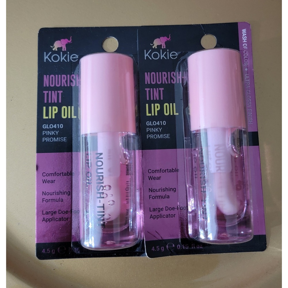 Kokie Nourish‎ Tint Lip Oil Pinky Promise GLO410 Ultra-Glossy Finish 4.5g 8 each